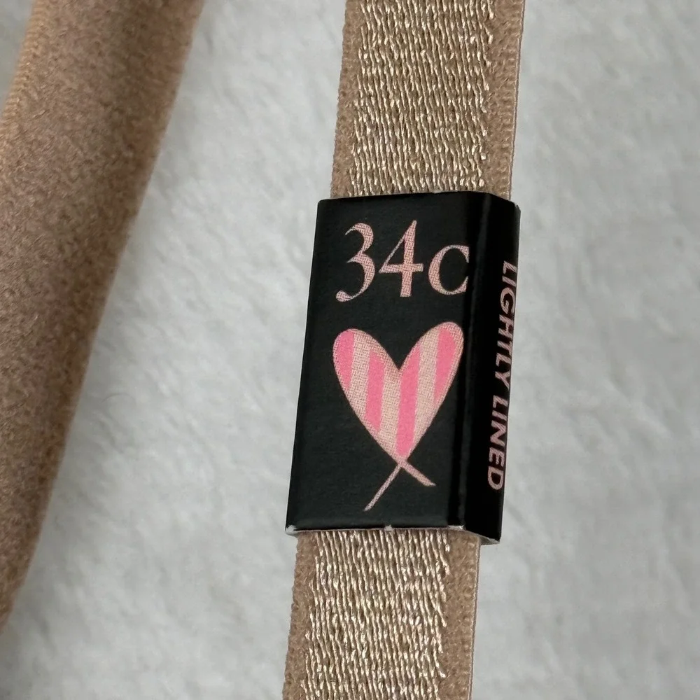 Victorias Secret T-Shirt Lightly Lined Wireless Bra 34C Tan Nude 365828-DJ5‎
